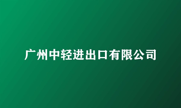 广州中轻进出口有限公司