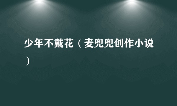 少年不戴花(麦兜兜创作小说)
