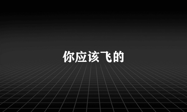 你应该飞的
