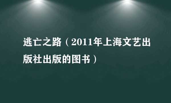 逃亡之路（2011年上海文艺出版社出版的图书）