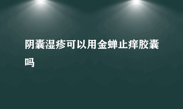 阴囊湿疹可以用金蝉止痒胶囊吗