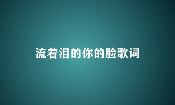 流着泪的你的脸歌词