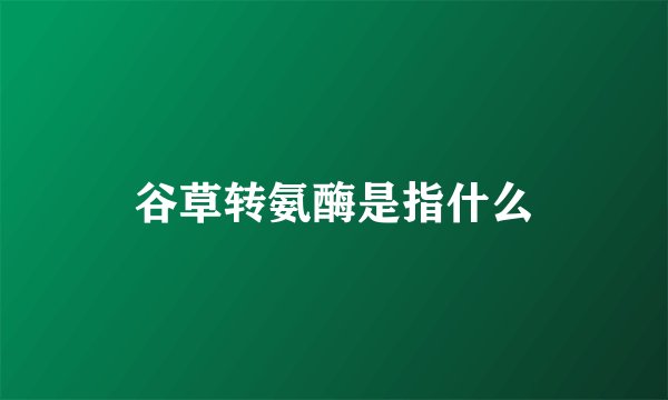 谷草转氨酶是指什么
