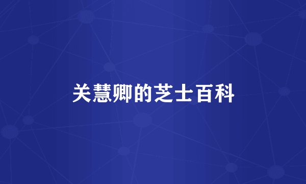 关慧卿的芝士百科