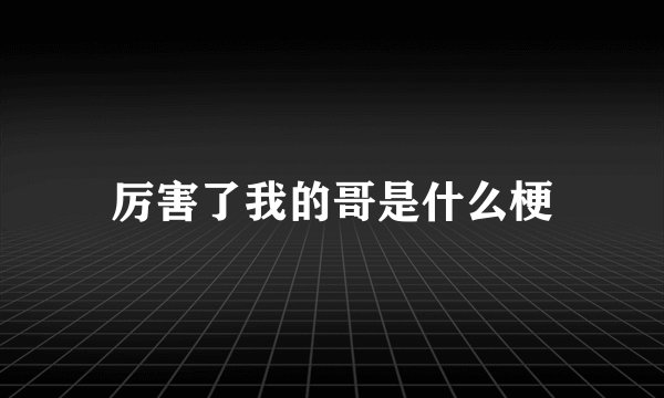 厉害了我的哥是什么梗