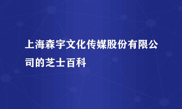 上海森宇文化传媒股份有限公司的芝士百科