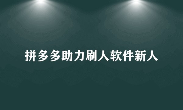 拼多多助力刷人软件新人