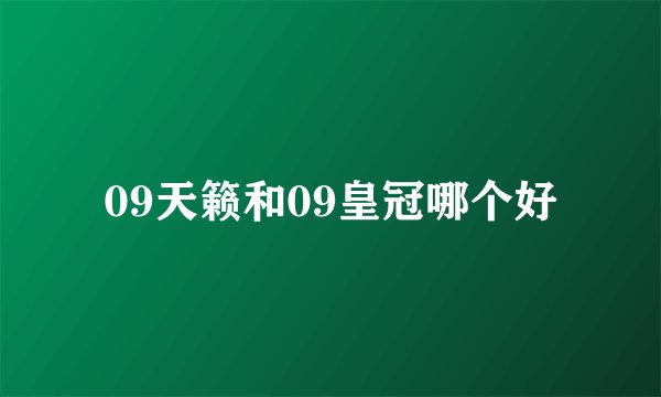 09天籁和09皇冠哪个好