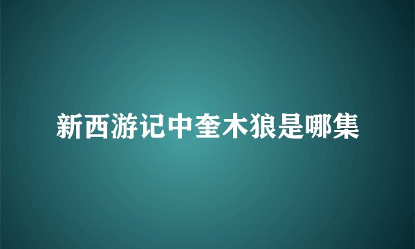 新西游记中奎木狼是哪集