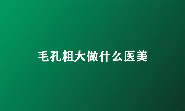 毛孔粗大做什么医美