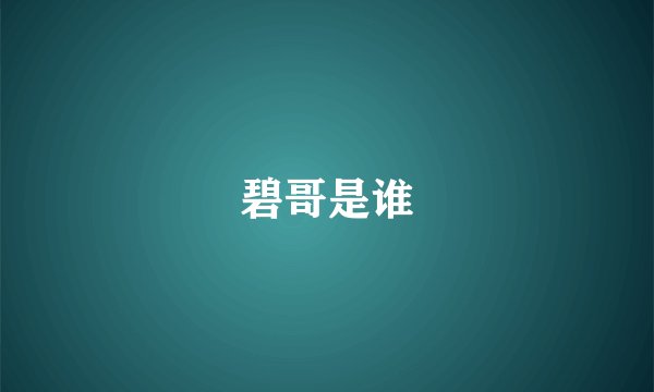 碧哥是谁