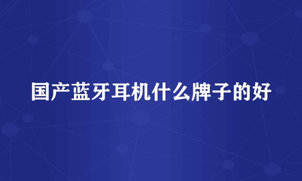 国产蓝牙耳机什么牌子的好