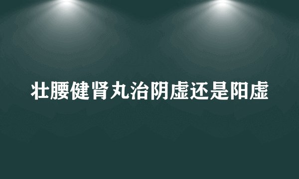 壮腰健肾丸治阴虚还是阳虚