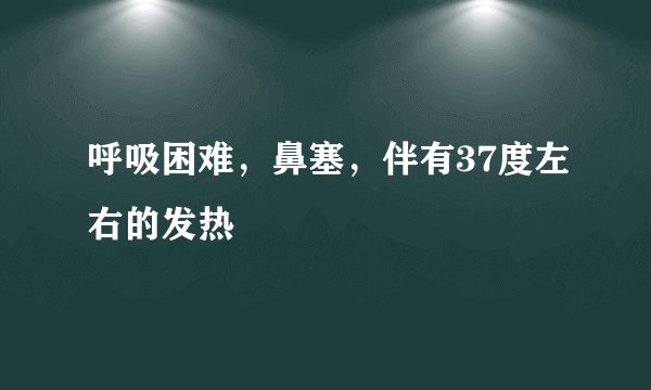 呼吸困难，鼻塞，伴有37度左右的发热