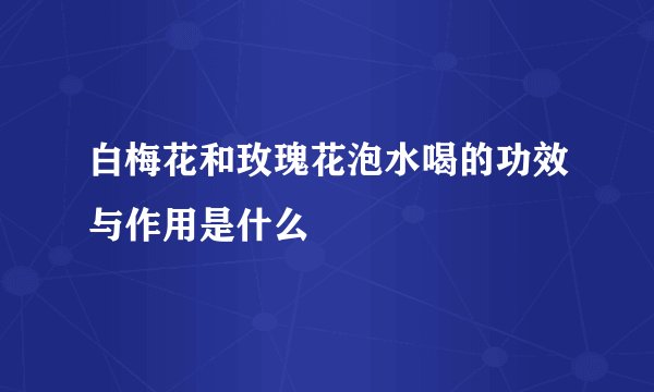 白梅花和玫瑰花泡水喝的功效与作用是什么
