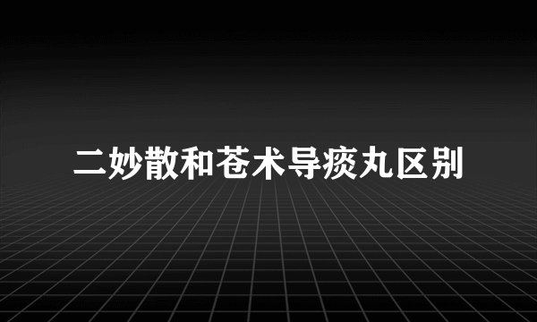 二妙散和苍术导痰丸区别