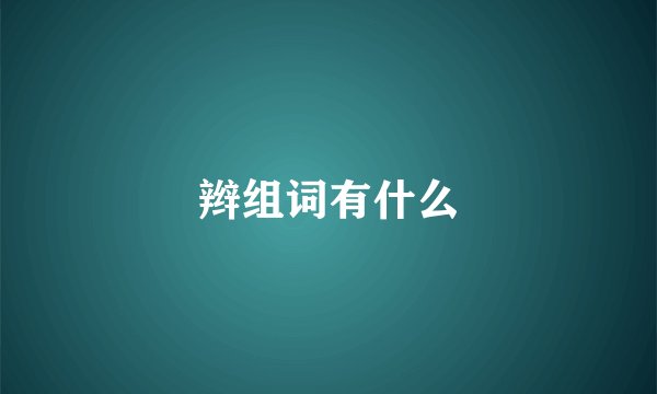辫组词有什么