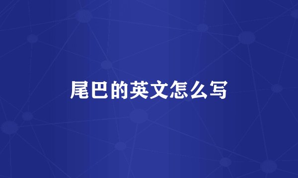 尾巴的英文怎么写
