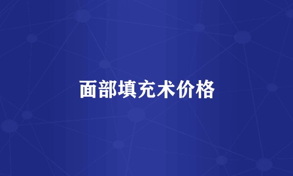 面部填充术价格