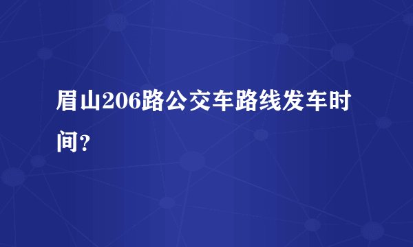 眉山206路公交车路线发车时间？