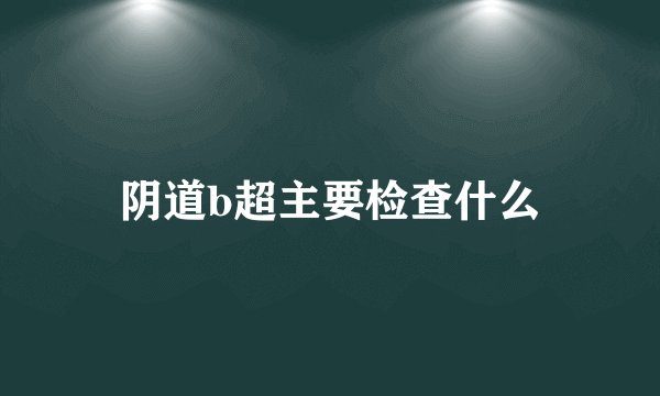 阴道b超主要检查什么