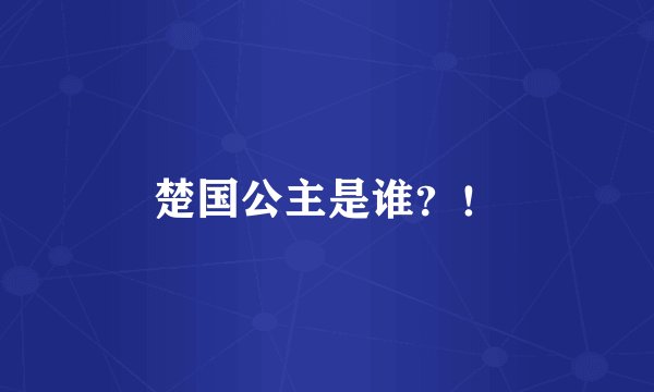 楚国公主是谁?!