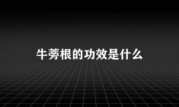牛蒡根的功效是什么