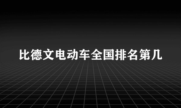 比德文电动车全国排名第几
