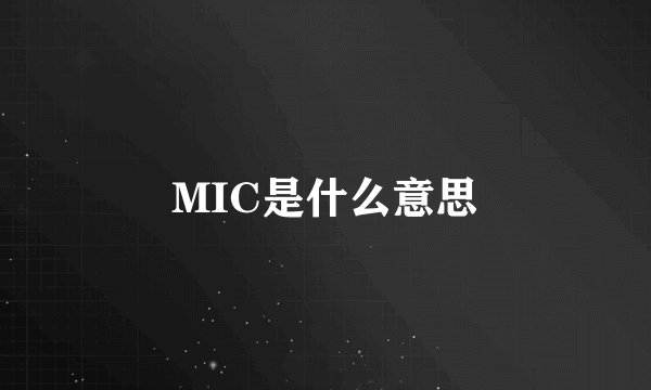 MIC是什么意思