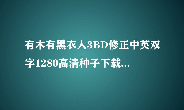 有木有黑衣人3BD修正中英双字1280高清种子下载，好东西大家分享
