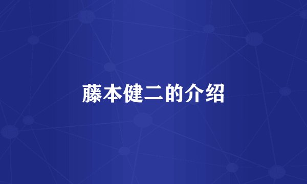 藤本健二的介绍