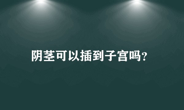 阴茎可以插到子宫吗？