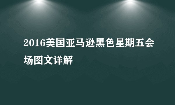 2016美国亚马逊黑色星期五会场图文详解