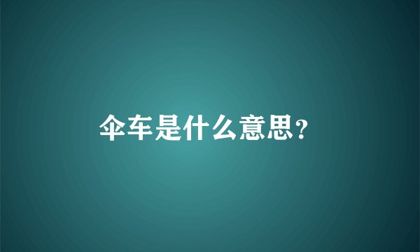 伞车是什么意思?