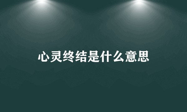心灵终结是什么意思