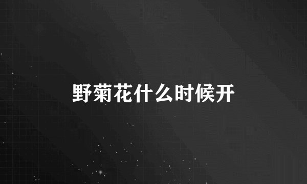 野菊花什么时候开
