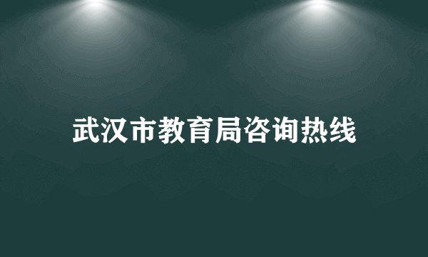 武汉市教育局咨询热线