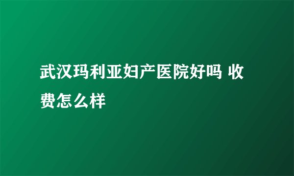 武汉玛利亚妇产医院好吗 收费怎么样