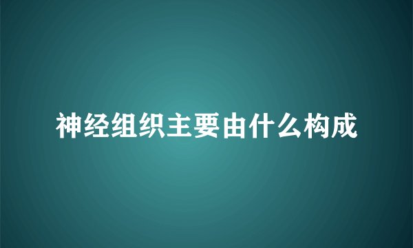 神经组织主要由什么构成