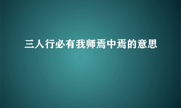 三人行必有我师焉中焉的意思