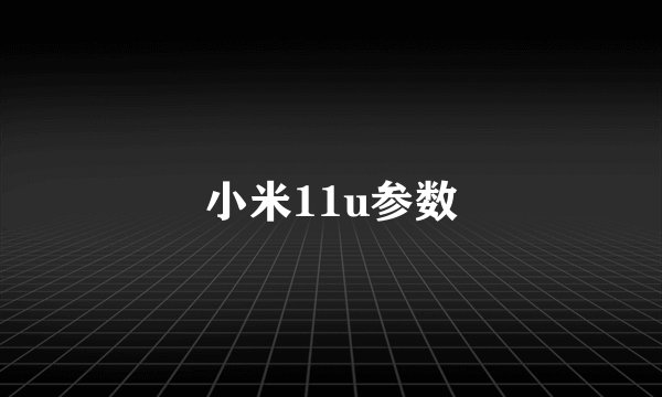 小米11u参数