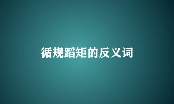 循规蹈矩的反义词
