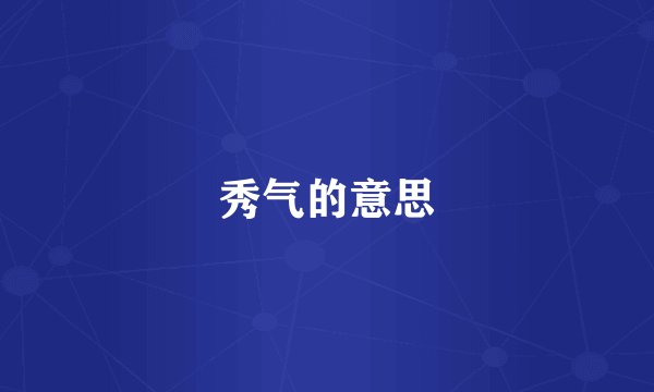 秀气的意思