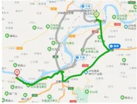 泸州天香仁和酒楼到泸州纳溪大渡口政府有多少公里？