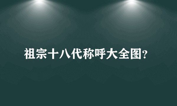 祖宗十八代称呼大全图?