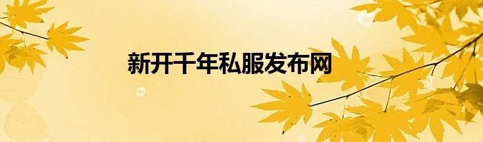 新开千年私服发布网