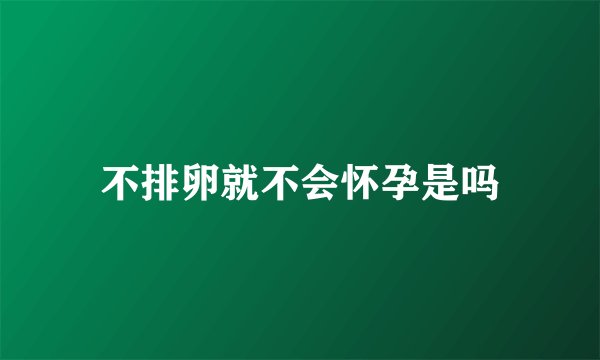 不排卵就不会怀孕是吗