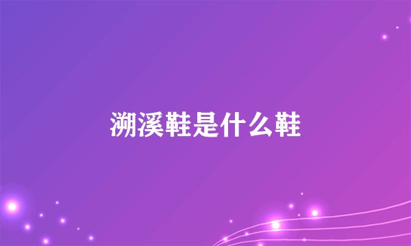 溯溪鞋是什么鞋