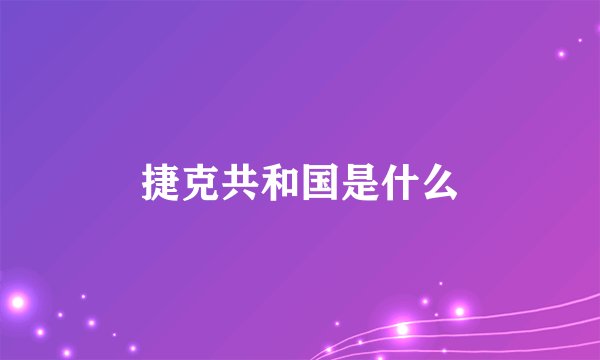 捷克共和国是什么