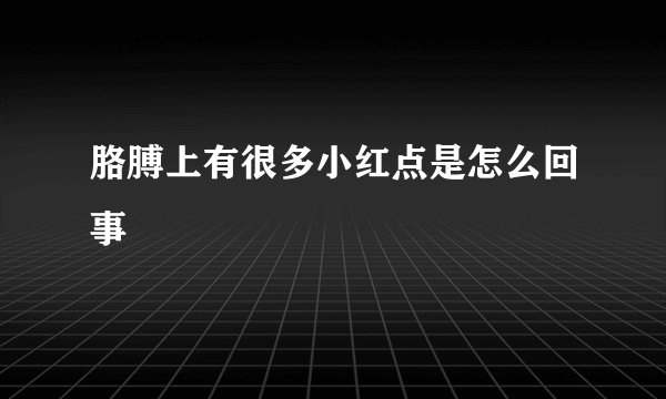 胳膊上有很多小红点是怎么回事